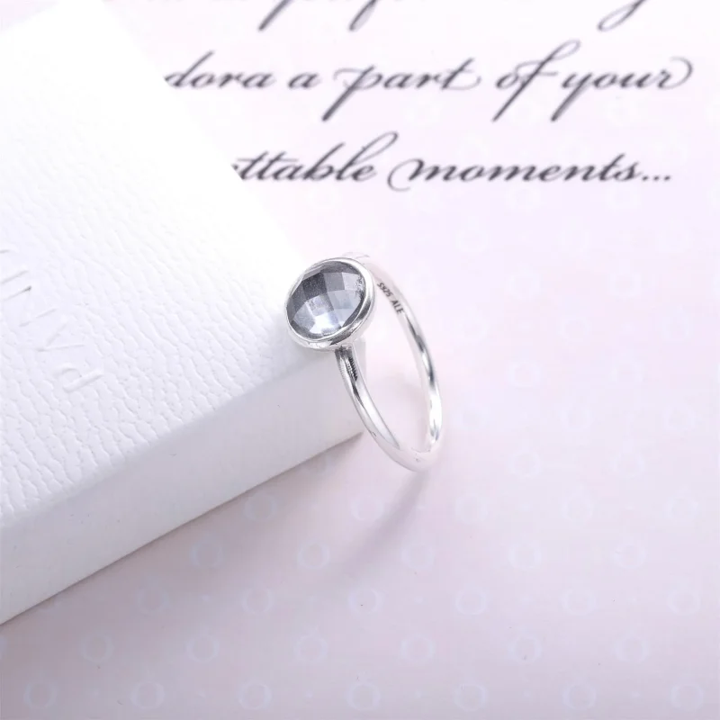 (imagine pentru) Pandantiv PANDORA, Aprilie Droplet Birthstone din argint - Vizualizare 3