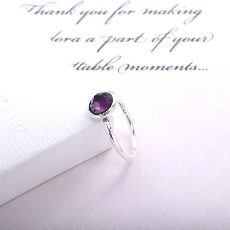 (imagine pentru) Pandantiv PANDORA, Februarie droplet Birthstone din argint - Vizualizare 3