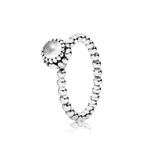 (imagine pentru) Silver ring, birthstone-April, rock crystal - 190854BK - Inele P
