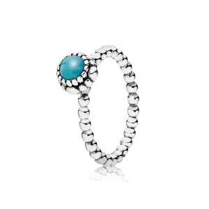 (imagine pentru) Silver ring, birthstone-December, turquoise - 190854TQ - Inele P