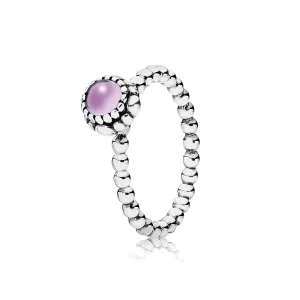 (imagine pentru) Silver ring, birthstone-February, amethyst - PANDORA