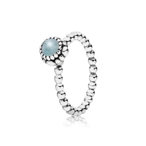 (imagine pentru) Silver ring, birthstone-March, aquamarine - 190854AQ - Inele PAN
