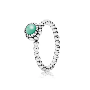 (imagine pentru) Silver ring, birthstone-May, chrysoprase - 190854CH - Inele PAND