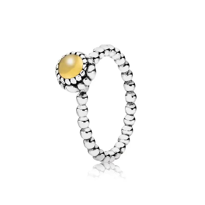 (imagine pentru) Silver ring, birthstone-November, citrine - 190854CIG - Inele PA