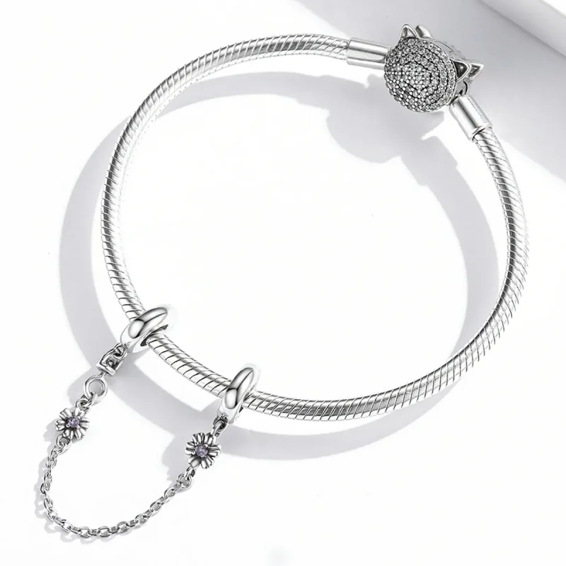 (imagine pentru) Pandora Stil Retro Flowers Lant de Siguranță - SCC2100 - Vizualizare 3