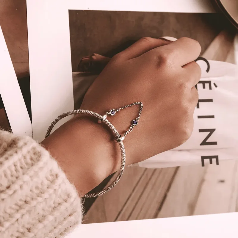 (imagine pentru) Pandora Stil Retro Flowers Lant de Siguranță - SCC2100 - Vizualizare 5