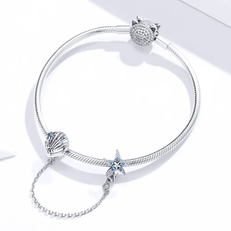 (imagine pentru) Siguranță în stilul Pandora cu lanțul de siguranță Deep Sea Star - SCC1478 - Vizualizare 3