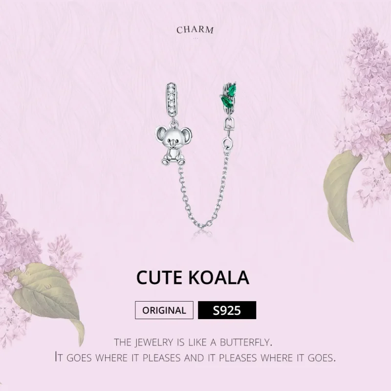 (imagine pentru) Pandora Style Lanț de Siguranță Argintiu cu Koala Drăguț - SCC1523 - Vizualizare 6