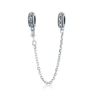 (imagine pentru) Pandora Style Lanț de Siguranță Argintiu cu Model Vite de Vie Clasic - SCC1546