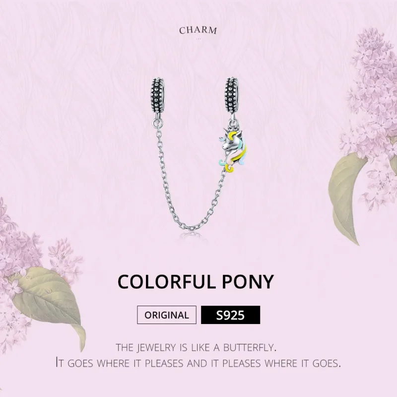 (imagine pentru) Lanț de siguranță Pandora Style Silver Colorful Pony - SCC1571 - Vizualizare 6