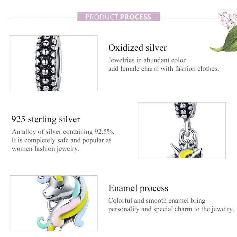 (imagine pentru) Lanț de siguranță Pandora Style Silver Colorful Pony - SCC1571 - Vizualizare 8