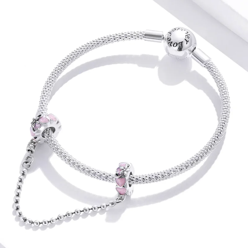 (imagine pentru) Pandora Style Silver Love Daisy Lanț de Siguranță - SCC1799 - Vizualizare 3