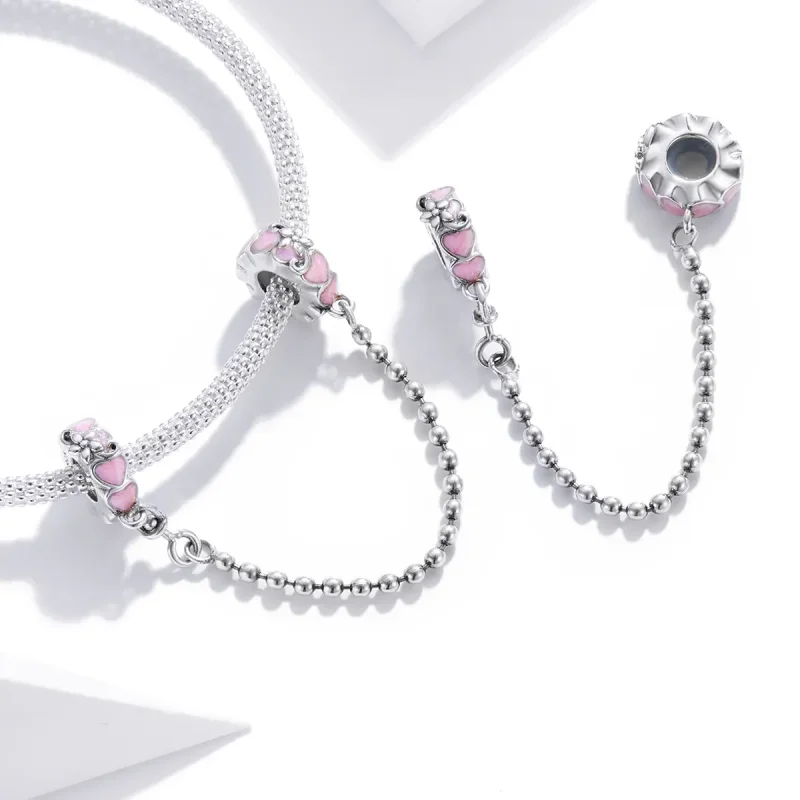 (imagine pentru) Pandora Style Silver Love Daisy Lanț de Siguranță - SCC1799 - Vizualizare 4