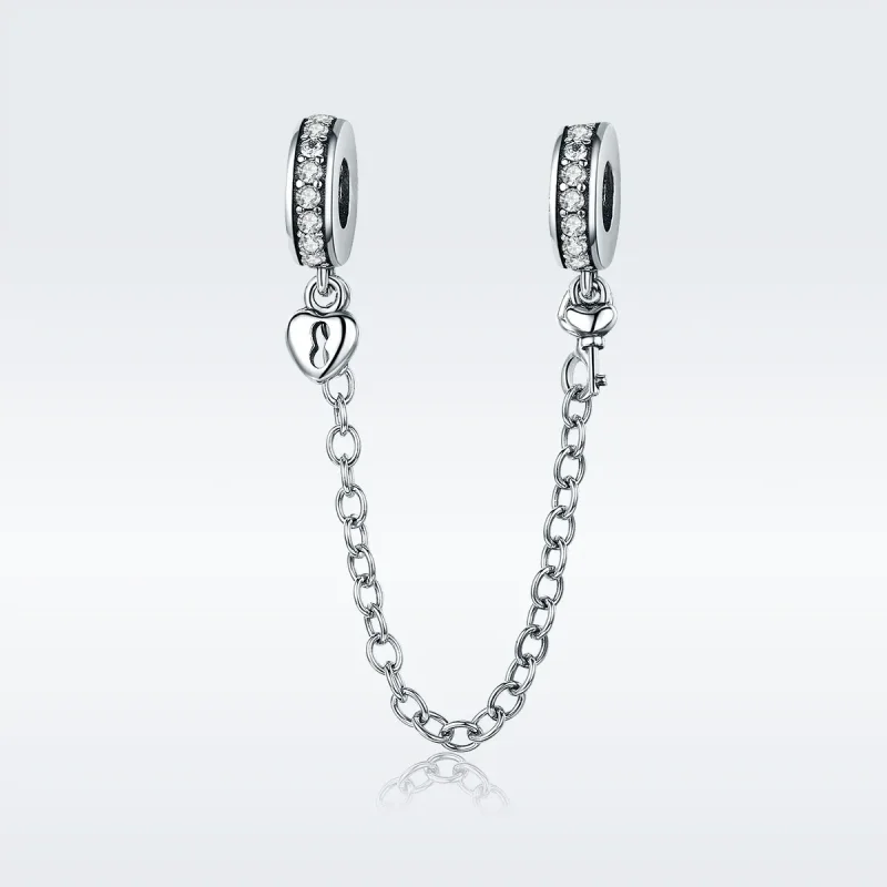 (imagine pentru) Pandora Style Silver Only Love Lanț de Siguranță - SCC606 - Vizualizare 2