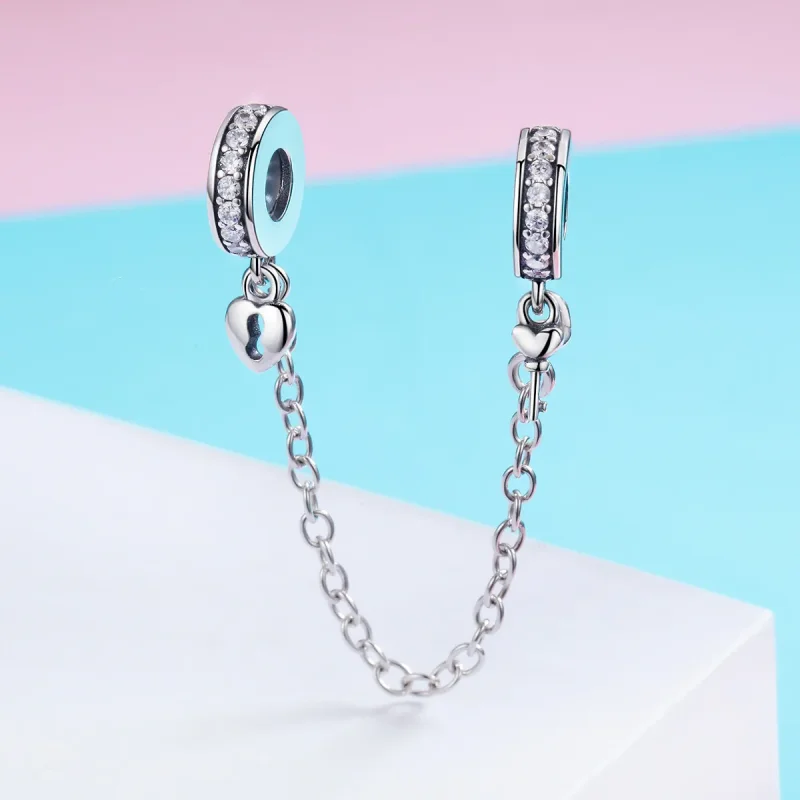 (imagine pentru) Pandora Style Silver Only Love Lanț de Siguranță - SCC606 - Vizualizare 3