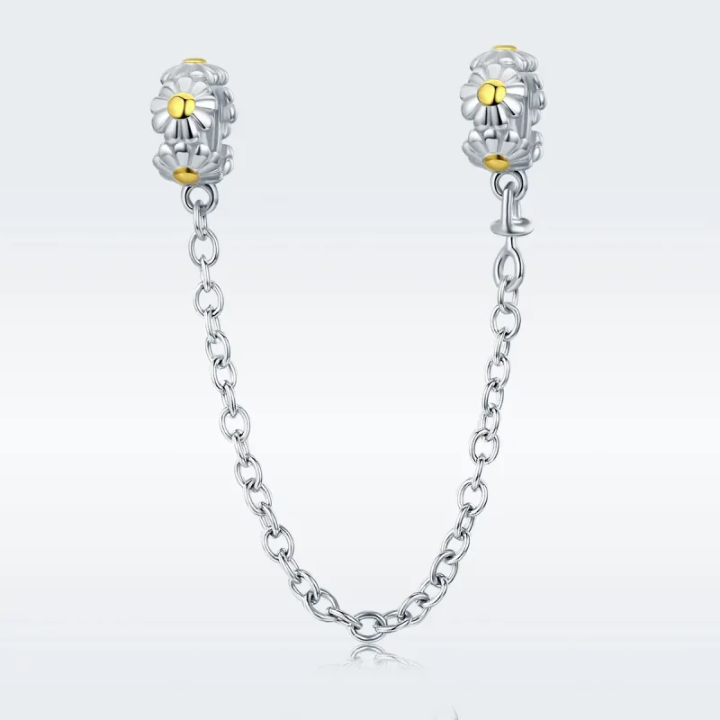 (imagine pentru) Pandora Style Two Tone Daisy Lanț de Siguranță - SCC618 - Vizualizare 2