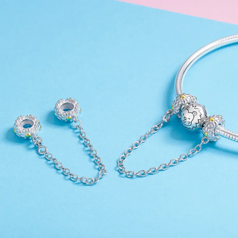 (imagine pentru) Pandora Style Two Tone Daisy Lanț de Siguranță - SCC618 - Vizualizare 4