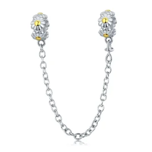 (imagine pentru) Pandora Style Two Tone Daisy Lanț de Siguranță - SCC618