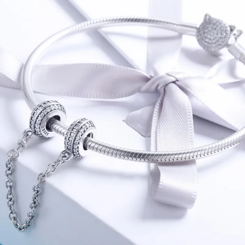 (imagine pentru) Lanț de siguranță Pandora Style Silver Pave - SCC812 - Vizualizare 4