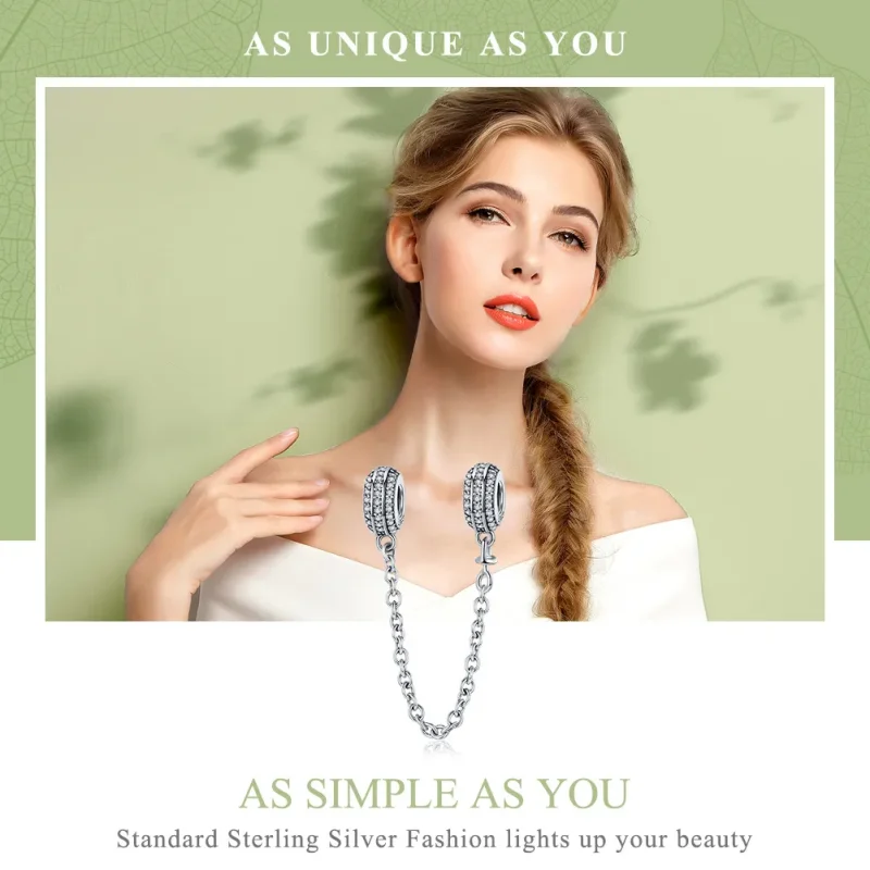 (imagine pentru) Lanț de siguranță Pandora Style Silver Pave - SCC812 - Vizualizare 6