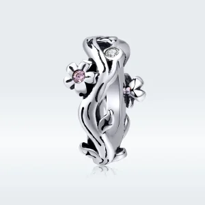 (imagine pentru) Pandora Style Charm de Separare cu Floare de Argint - SCC1448