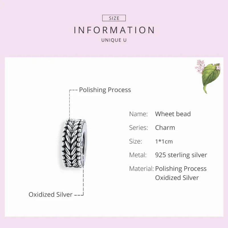 (imagine pentru) Pandora Style Charm Separator cu Spice de Grâu din Argint - SCC1452 - Vizualizare 7