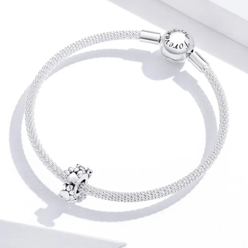 (imagine pentru) Pandora Style Inimioare Spacer de Argint cu Inimi Dulci - SCC1504 - Vizualizare 2