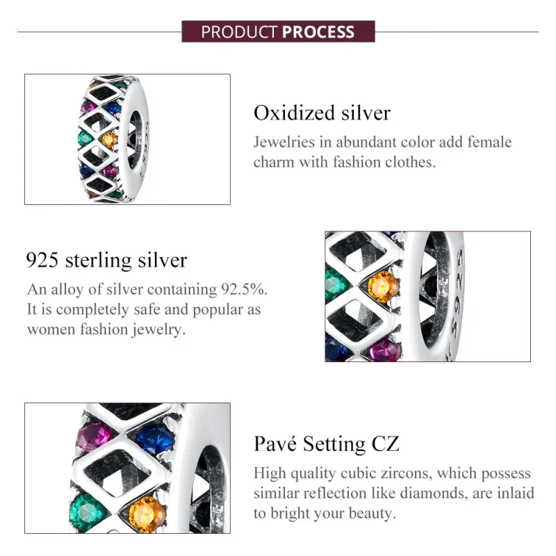 (imagine pentru) Pandora Style Charm Spacer Circul de Argint cu Joc de Sărituri - SCC1659 - Vizualizare 6