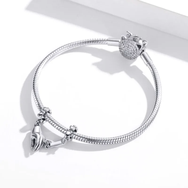(imagine pentru) Pandora Style Mână în Mână Spacer Charm din Argint - SCC1700 - Vizualizare 3