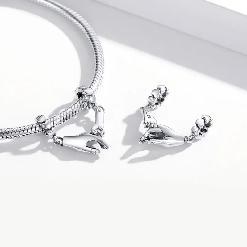 (imagine pentru) Pandora Style Mână în Mână Spacer Charm din Argint - SCC1700 - Vizualizare 4