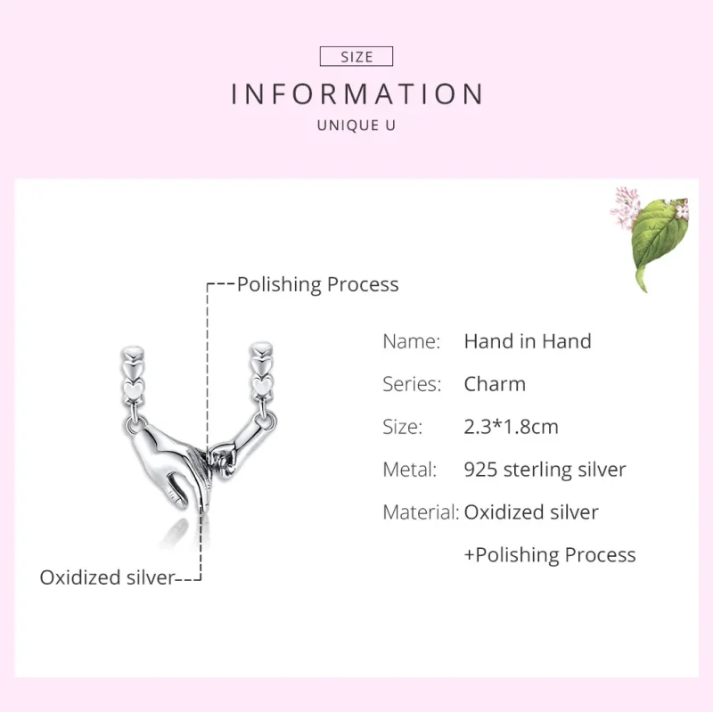 (imagine pentru) Pandora Style Mână în Mână Spacer Charm din Argint - SCC1700 - Vizualizare 7