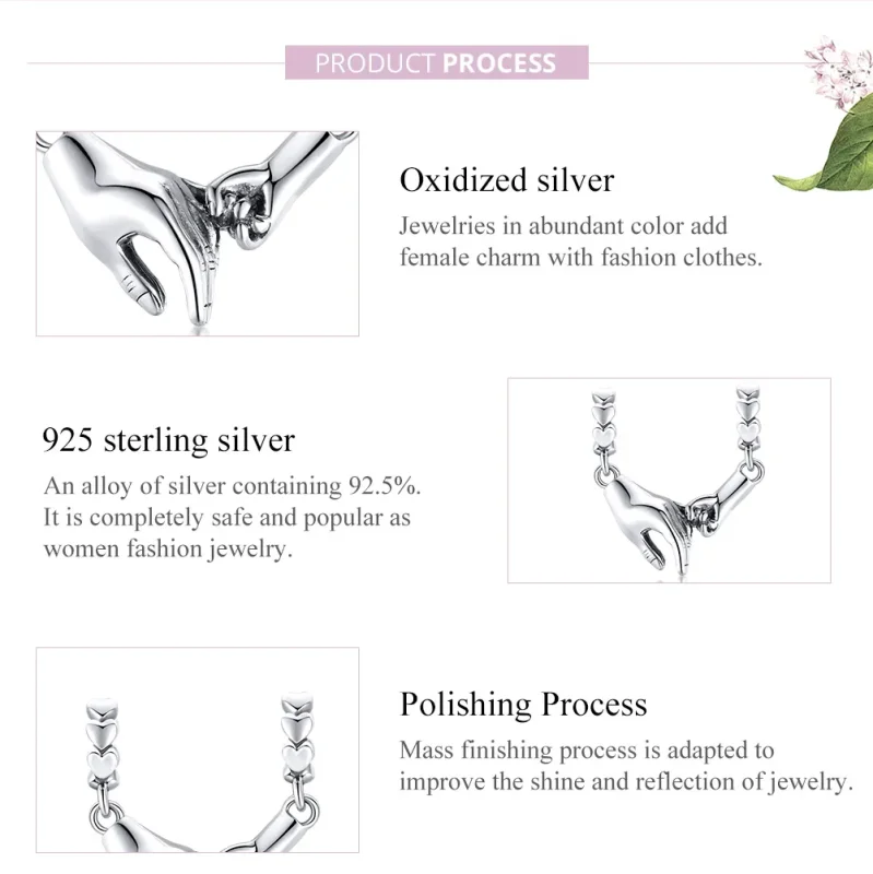 (imagine pentru) Pandora Style Mână în Mână Spacer Charm din Argint - SCC1700 - Vizualizare 8