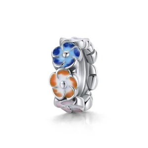 (imagine pentru) Pandora Style Spacer Charm din Argint cu Hortensii Colorate - SCC1703