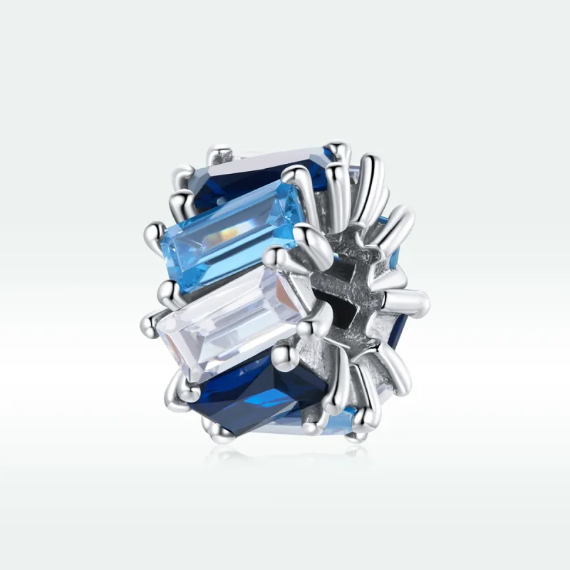 (imagine pentru) Pandora Style Charm de Separare Pătrat Argintiu Albastru - SCC1806 - Vizualizare 5