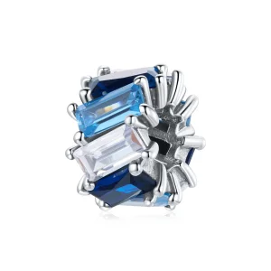 (imagine pentru) Pandora Style Charm de Separare Pătrat Argintiu Albastru - SCC1806