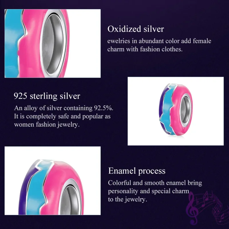 (imagine pentru) Pandora Style Silver Cyberpunk - Mărgele Strălucitoare Charm Separator - SCC1843 - Vizualizare 7