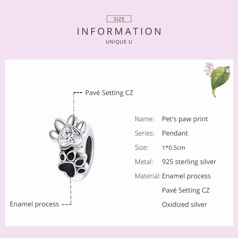 (imagine pentru) Pandora Style Charm de Separare Argintiu cu Detaș de Lăbușă Adorabil - SCC1846 - Vizualizare 5