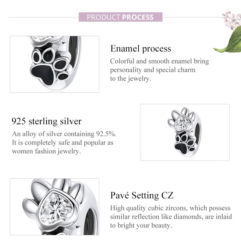 (imagine pentru) Pandora Style Charm de Separare Argintiu cu Detaș de Lăbușă Adorabil - SCC1846 - Vizualizare 6