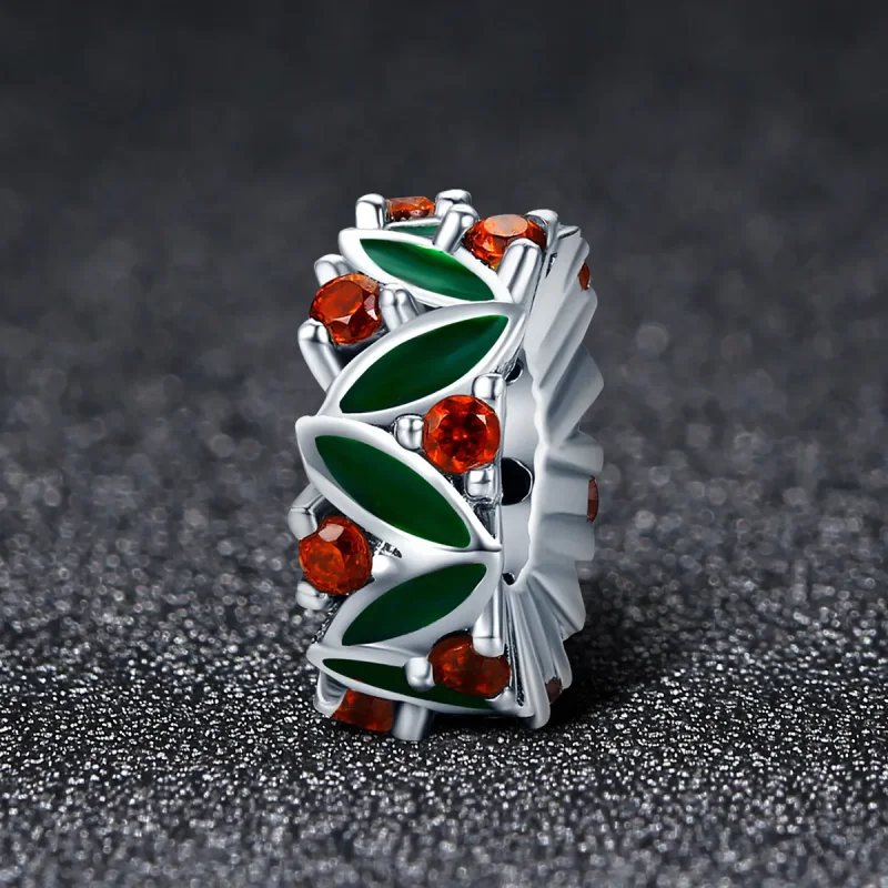 (imagine pentru) Pandora Style Charm de Argint cu Frunze de Brad de Crăciun Spacer - SCC317 - Vizualizare 2
