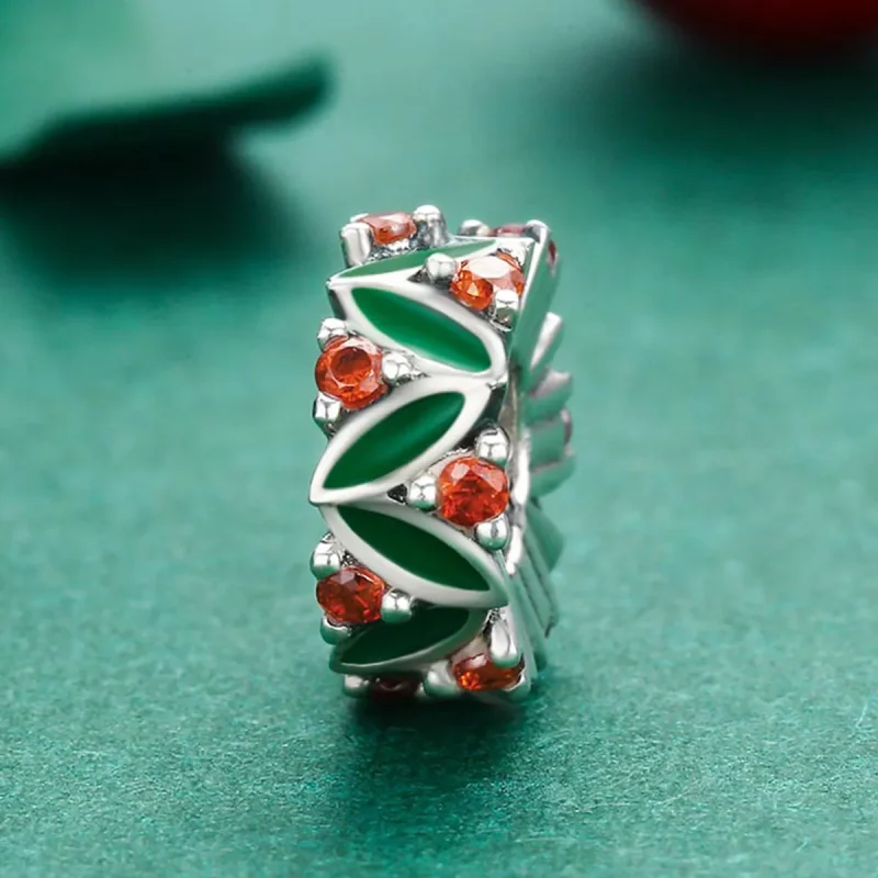 (imagine pentru) Pandora Style Charm de Argint cu Frunze de Brad de Crăciun Spacer - SCC317 - Vizualizare 3