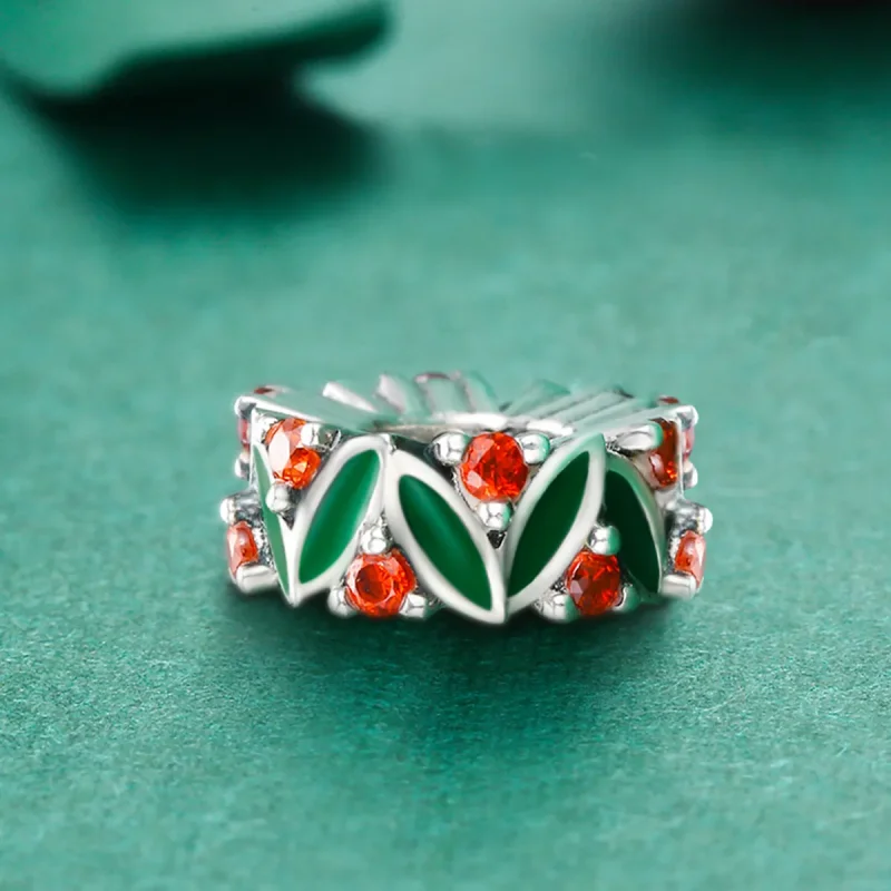 (imagine pentru) Pandora Style Charm de Argint cu Frunze de Brad de Crăciun Spacer - SCC317 - Vizualizare 5