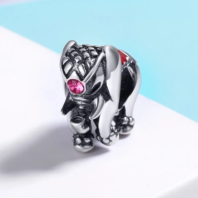(imagine pentru) Pandora Style Charm Spacer de Argint cu un Pui de Elefant Drăguț - SCC321 - Vizualizare 3