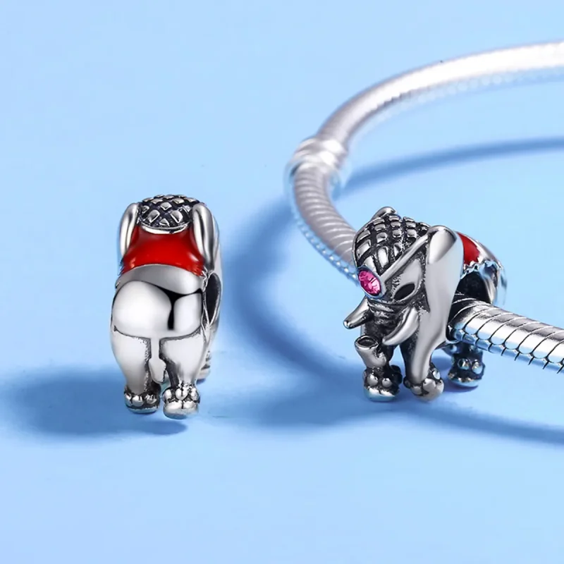 (imagine pentru) Pandora Style Charm Spacer de Argint cu un Pui de Elefant Drăguț - SCC321 - Vizualizare 5