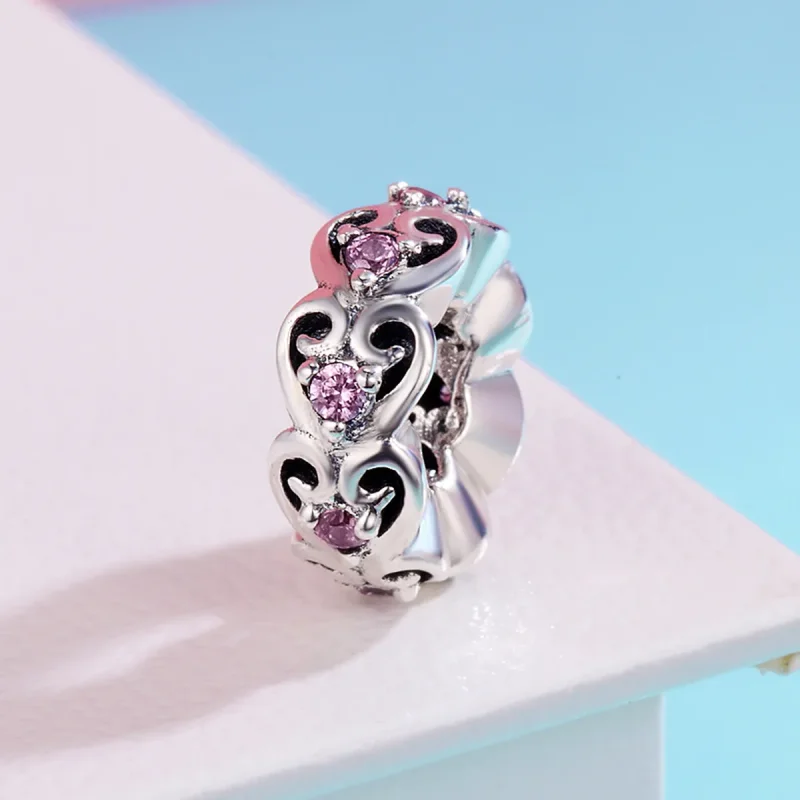 (imagine pentru) Pandora Style Charm de Separare Argintiu în Formă de Inimă - SCC339 - Vizualizare 3
