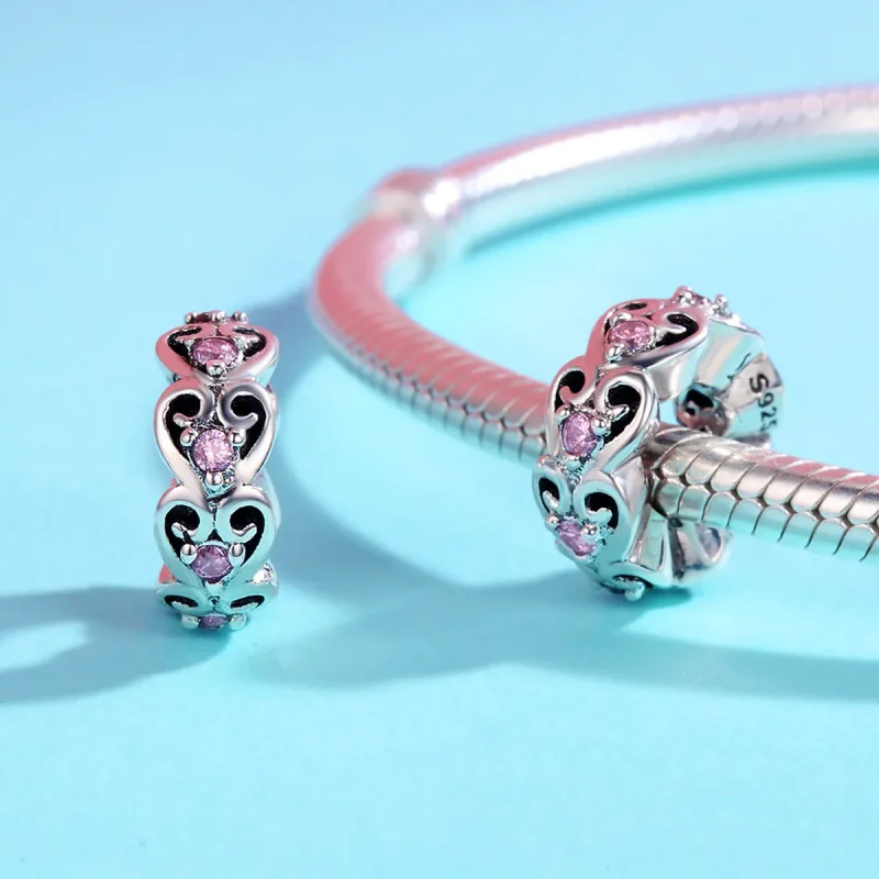 (imagine pentru) Pandora Style Charm de Separare Argintiu în Formă de Inimă - SCC339 - Vizualizare 4