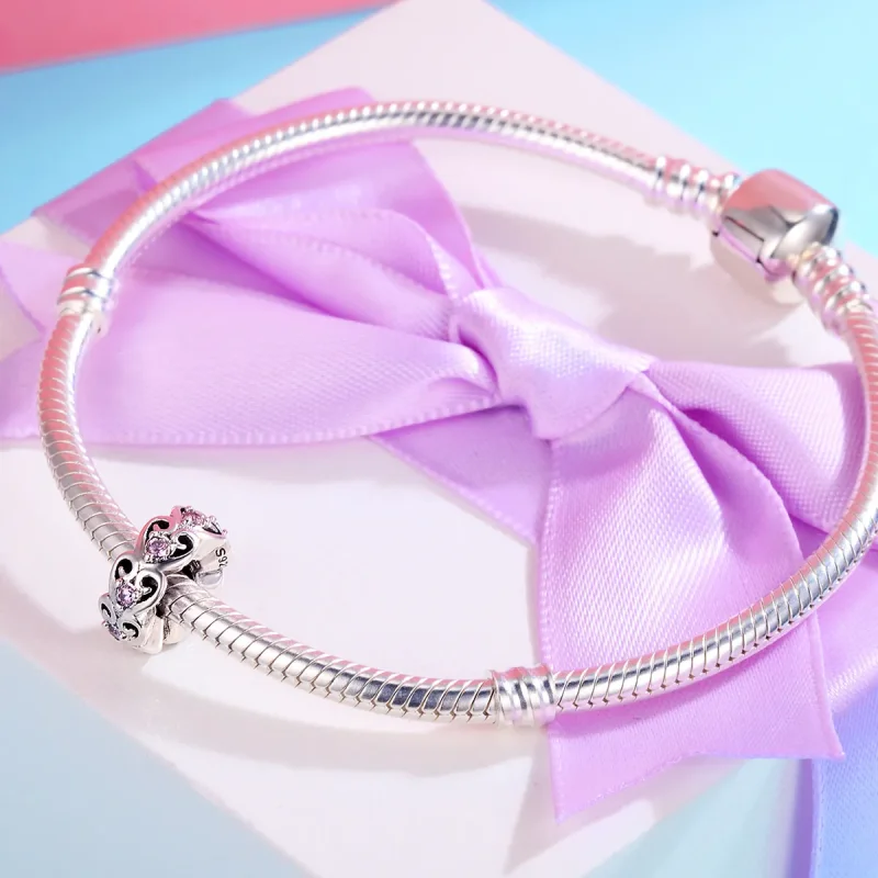 (imagine pentru) Pandora Style Charm de Separare Argintiu în Formă de Inimă - SCC339 - Vizualizare 5