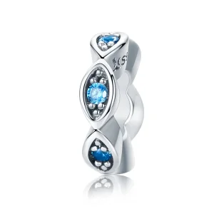 (imagine pentru) Pandora Style Inel Argintiu Charm Spacer cu Ochi Strălucitori - SCC513