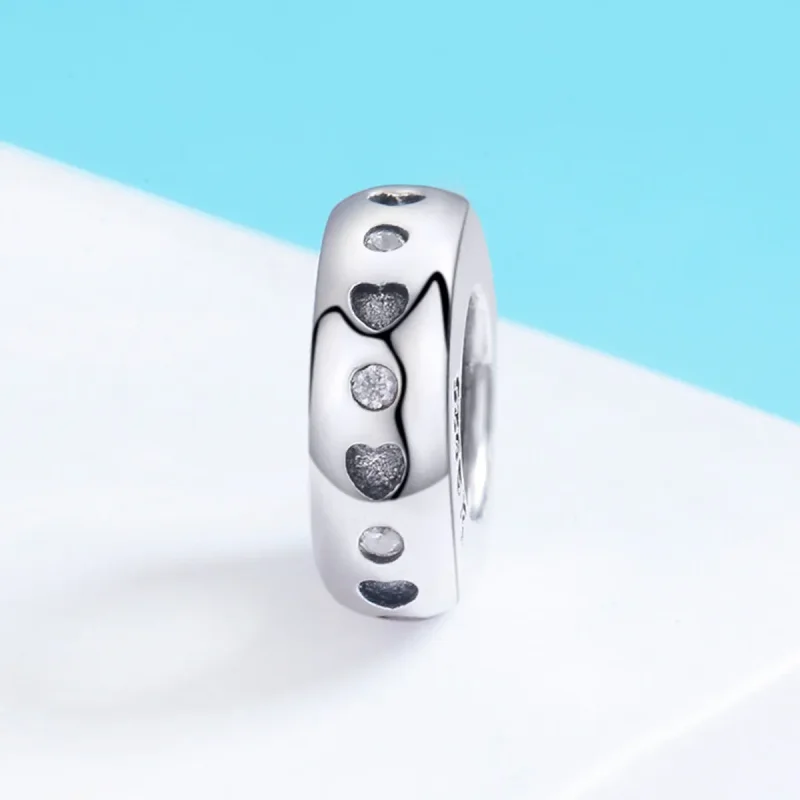 (imagine pentru) Pandora Style Inimioare și Vârfuri Norocoase de Argint Charm Separator - SCC593 - Vizualizare 3
