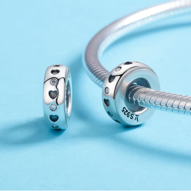 (imagine pentru) Pandora Style Inimioare și Vârfuri Norocoase de Argint Charm Separator - SCC593 - Vizualizare 5