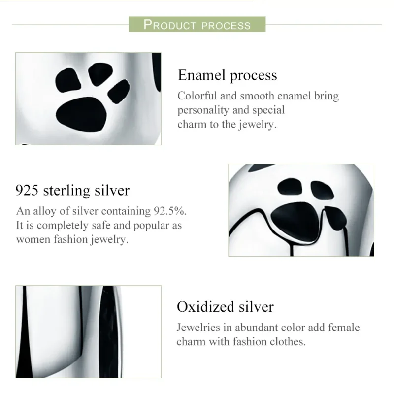 (imagine pentru) Pandora Style Charm de Argint cu Amprentă de Animal de Companie - SCC594 - Vizualizare 7